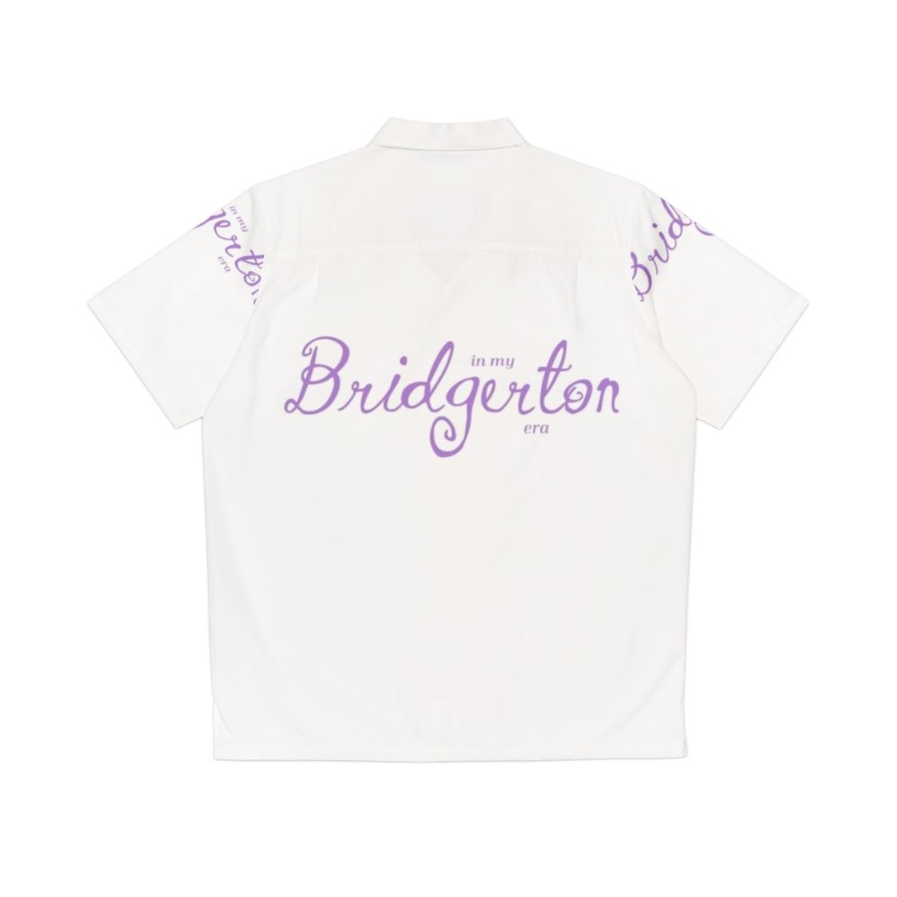 Purple Hawaiian shirt with Bridgerton-inspired design - Back