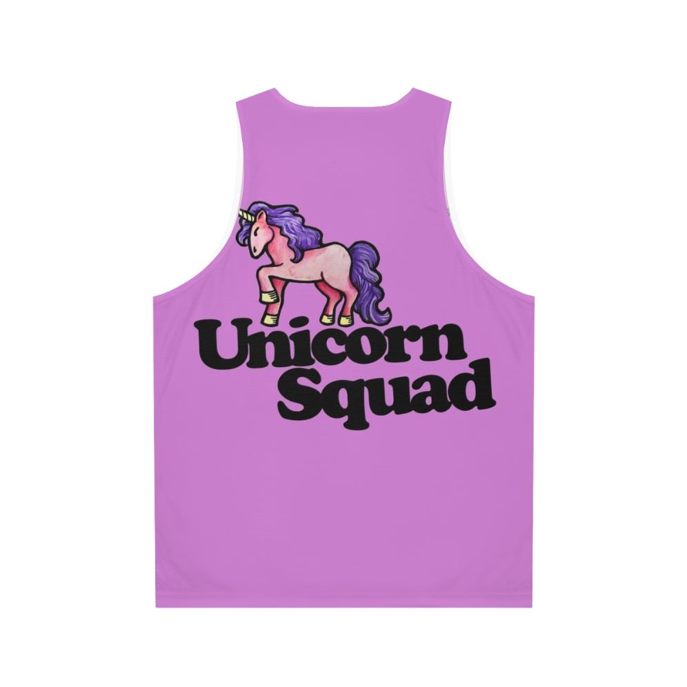 Unicorn squad unisex pink unicorn tank top - Back