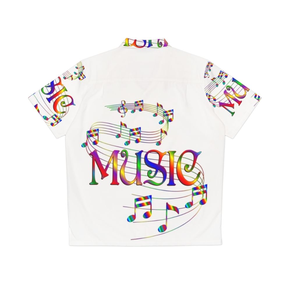 vibrant music notes printed hawaiian shirt for music lovers - Back