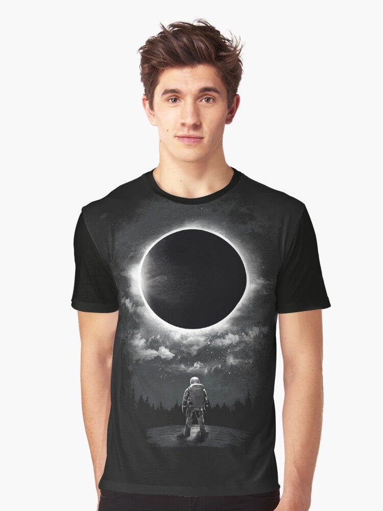 Eclipse Graphic T-Shirt with Cosmic Space and Astronomy Design - Men