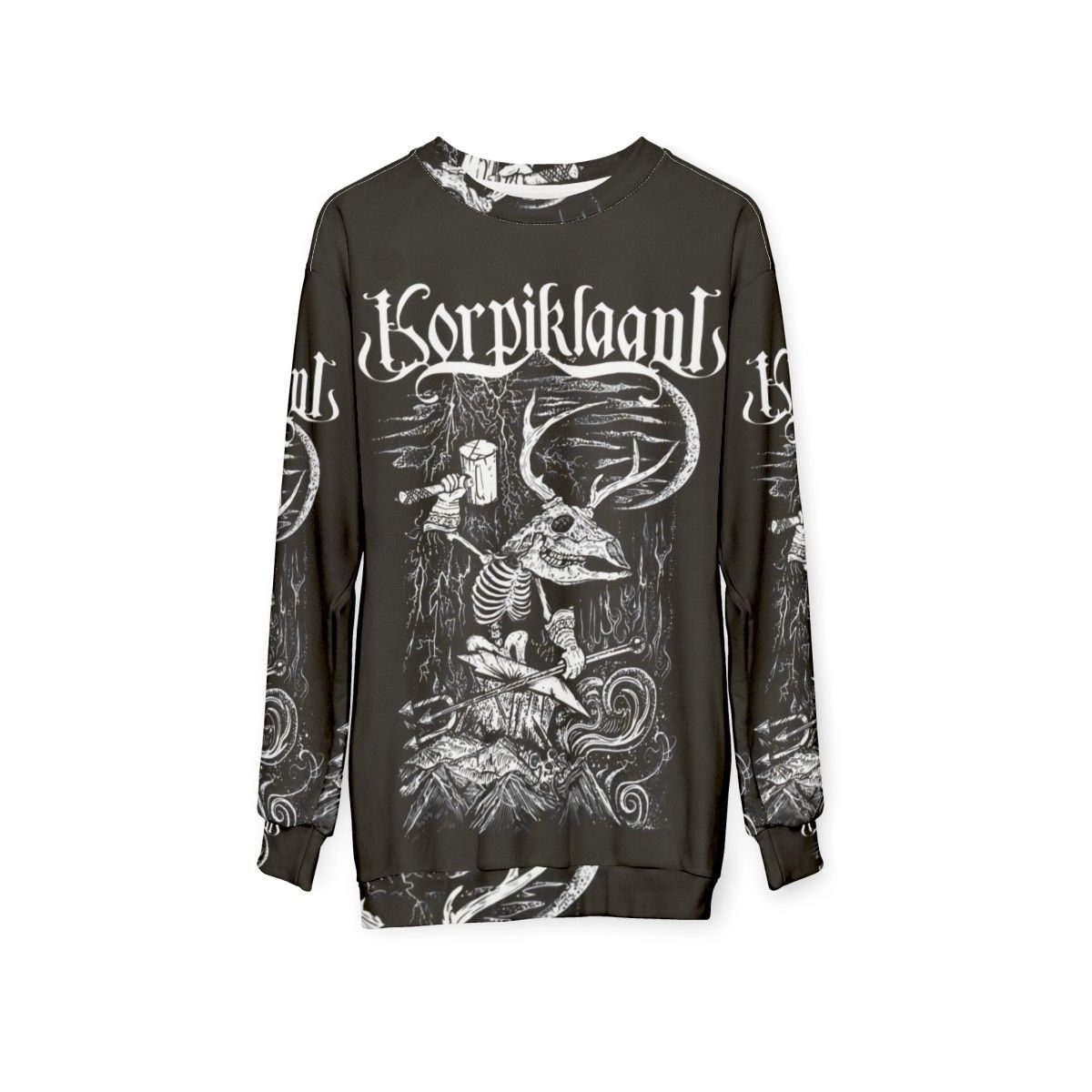 Korpiklaani Vanno Rauta Tapporauta folk metal band sweatshirt - hanging