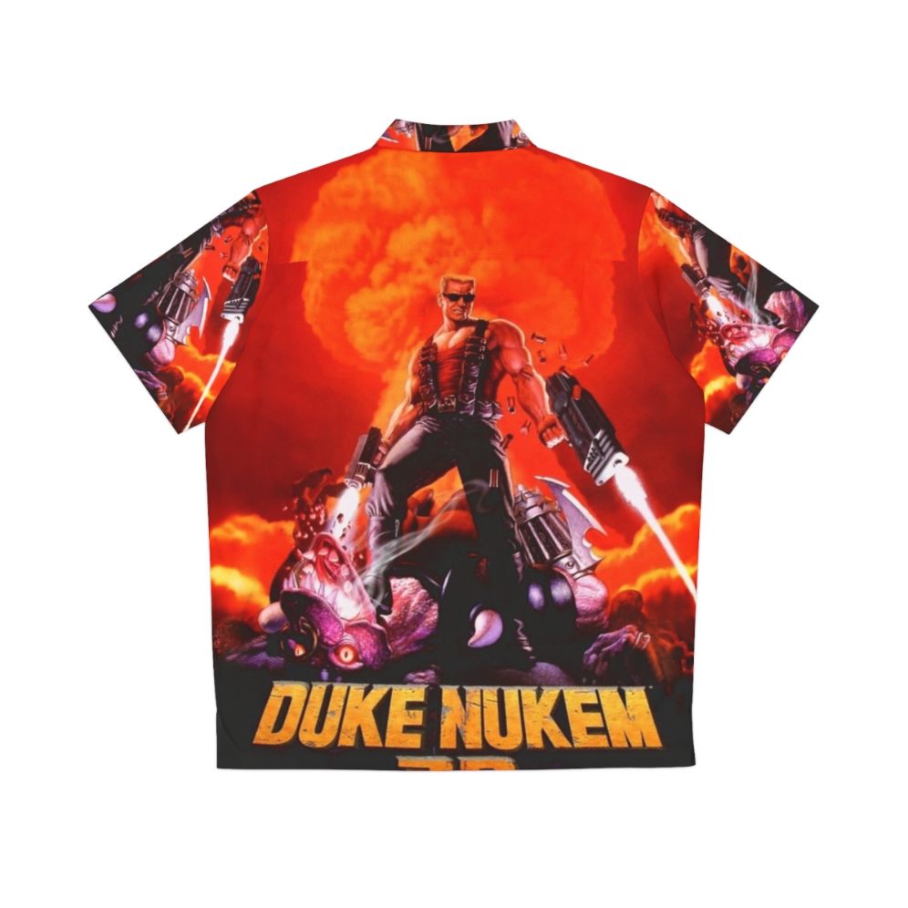 Retro Duke Nukem 3D Hawaiian Shirt with High Contrast Game Print - Back