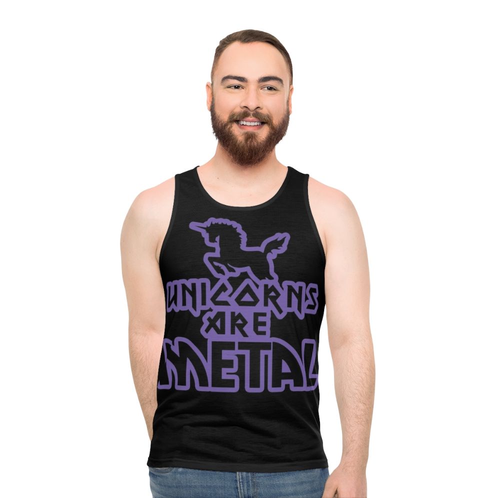 Unisex unicorns are metal tank top - men