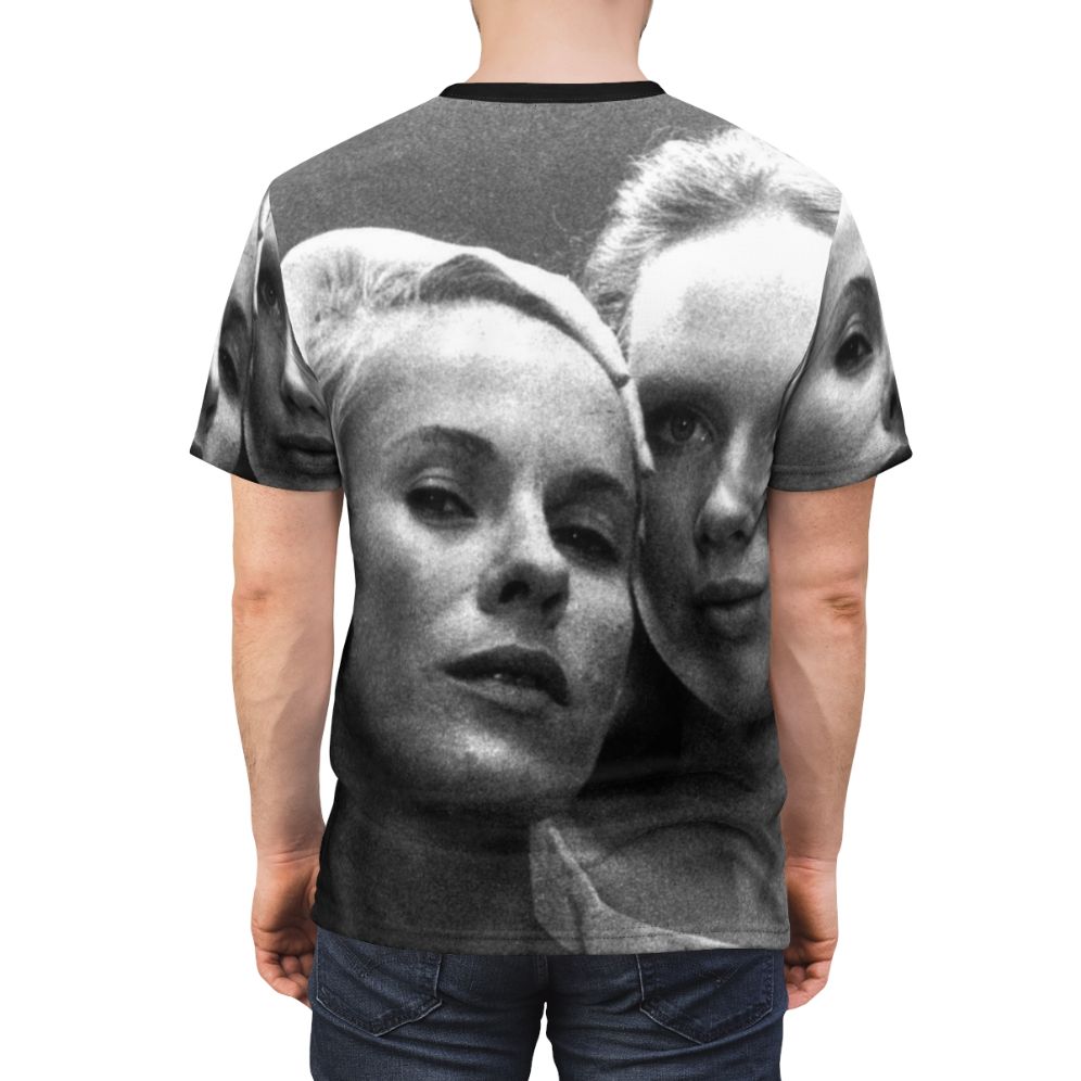 Persona Art House Cinema T-shirt featuring the iconic imagery and legacy of Swedish filmmaker Ingmar Bergman - men back