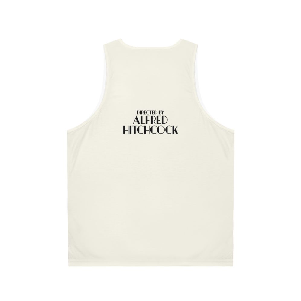 Unisex tank top featuring the text "Directed By Alfred Hitchcock" - Back