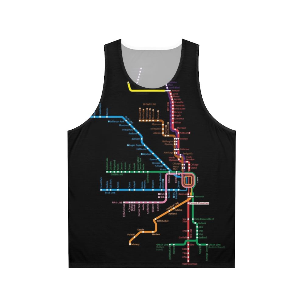 Chicago Trains Map Unisex Tank Top