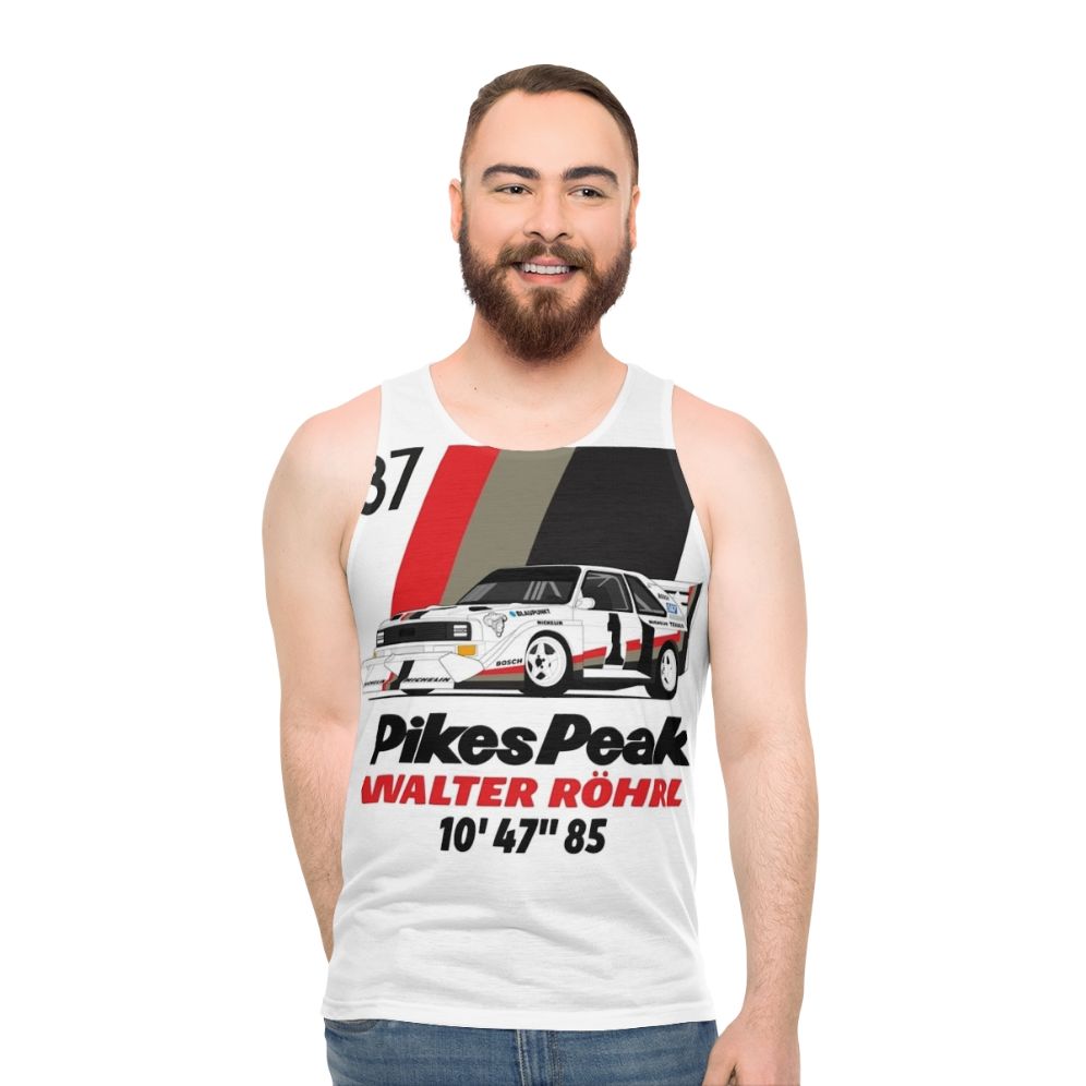 Walter Rohrl Pikes Peak Vintage Rally Car Unisex Tank Top - men