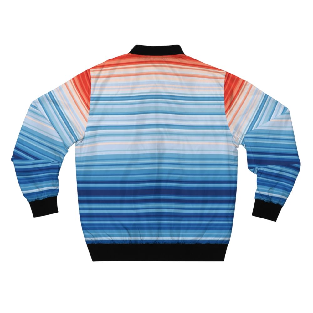 Eco-Friendly Climate Change Stripes Bomber Jacket - Back