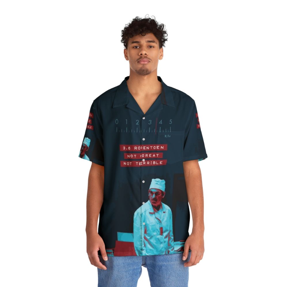 "Chernobyl Dyatlov Roentgen Hawaiian Shirt with Radiation Symbol" - People Front