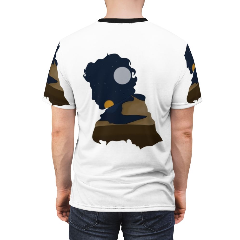 Dune 2020 inspired sci-fi fan art design on a t-shirt - men back