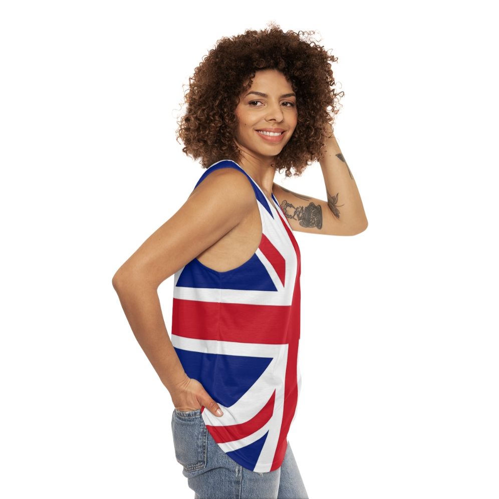 Patriotic Union Jack Flag Unisex Tank Top - women side