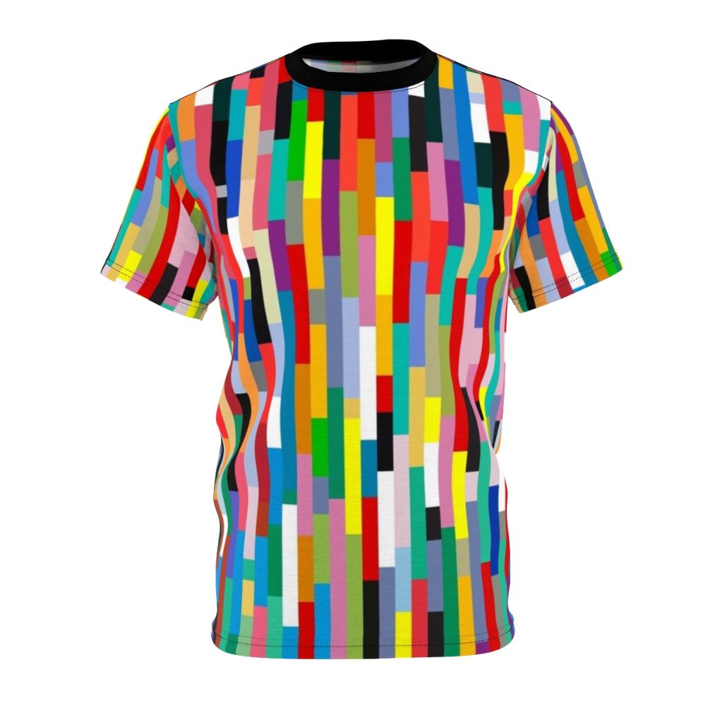 Colorful t-shirt design featuring the iconic composer Johann Sebastian Bach in a modern, graphic style