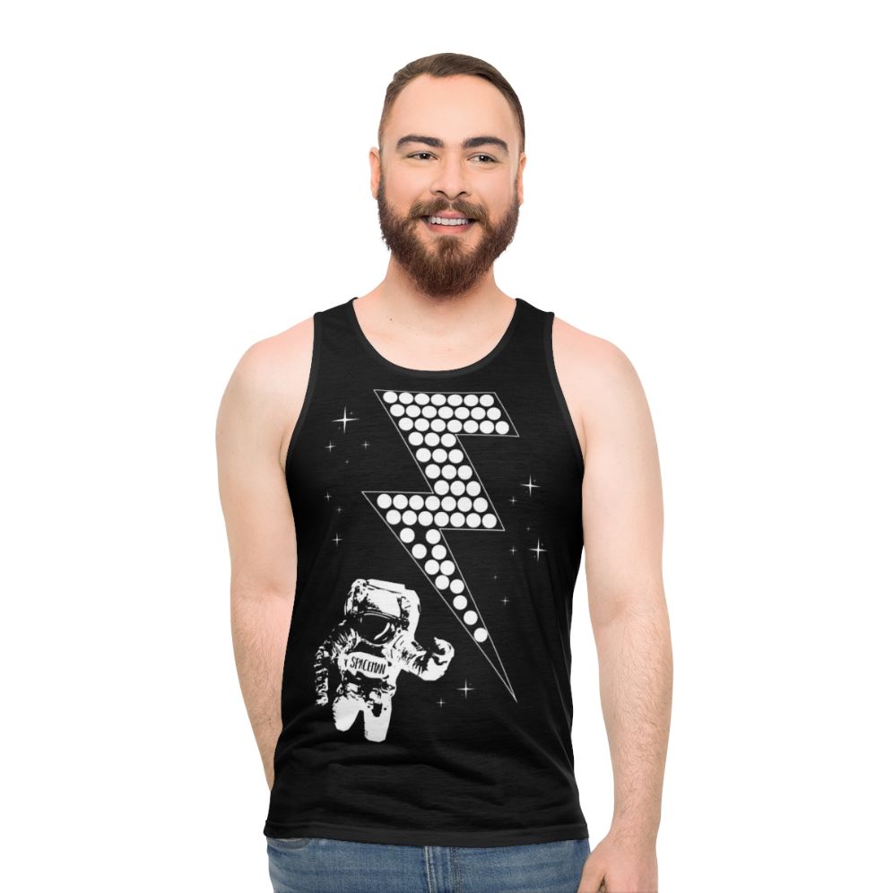 Spaceman Unisex Tank Top with Lightning Bolt Design - men