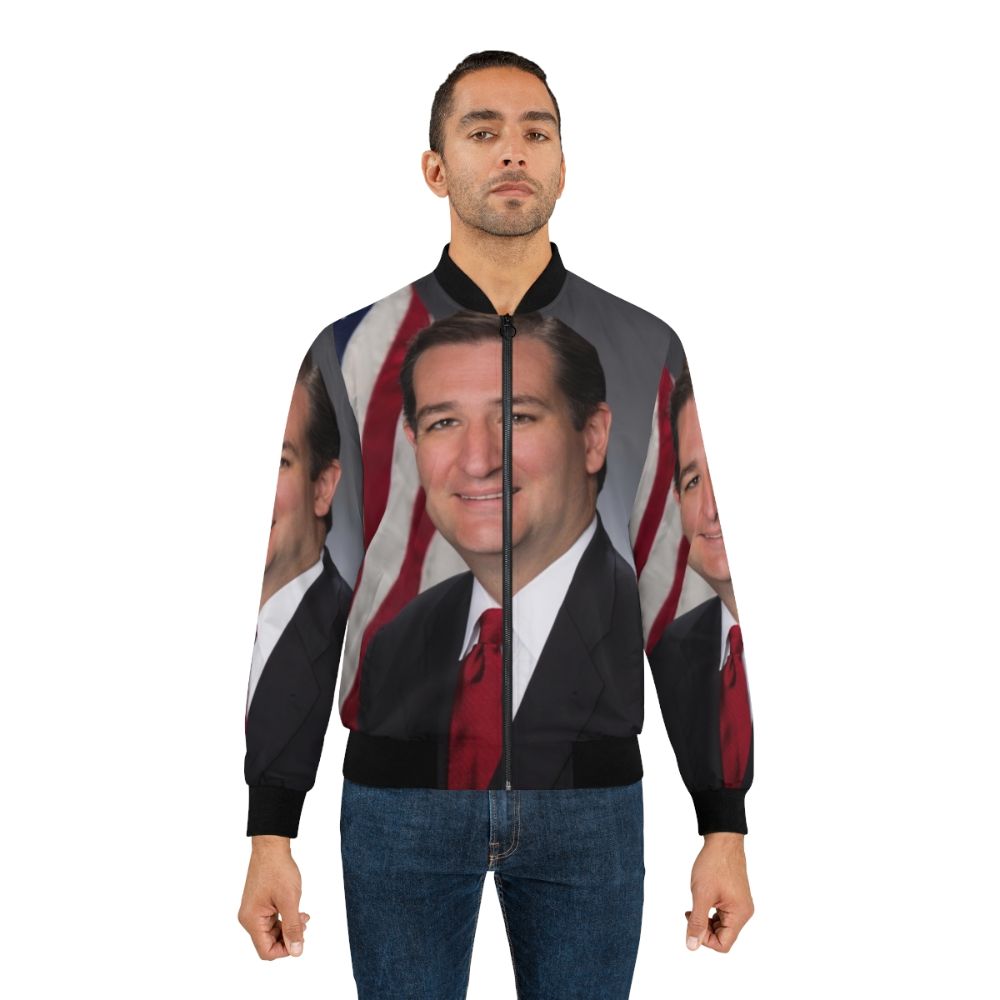 Ted Cruz Bomber Jacket with Funny Political Meme Design - Lifestyle