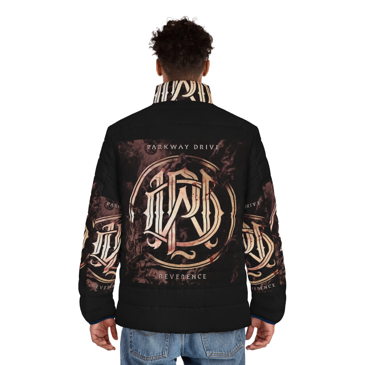 Parkway Drive Heavy Metal Band Fan Art Puffer Jacket - men back