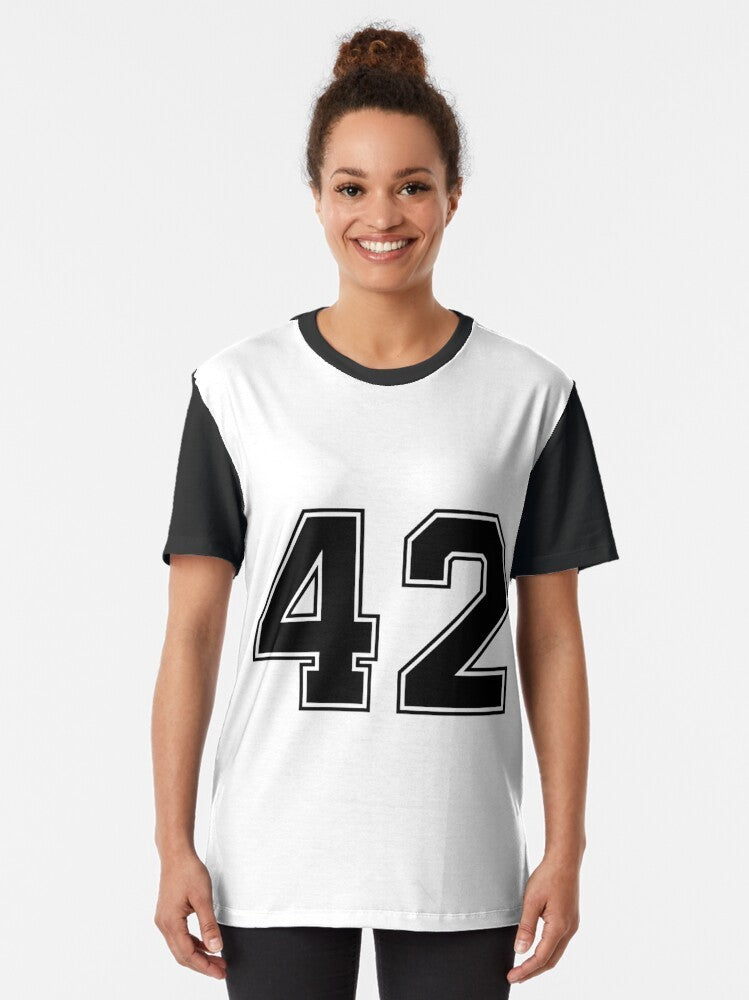 Vintage American football jersey number 42 graphic t-shirt - Women