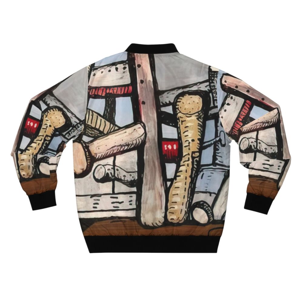 Philip Guston inspired abstract design bomber jacket - Back