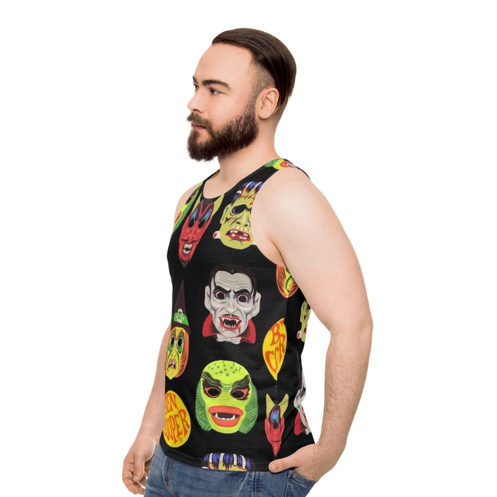 Vintage Halloween Masks Unisex Tank Top - men side