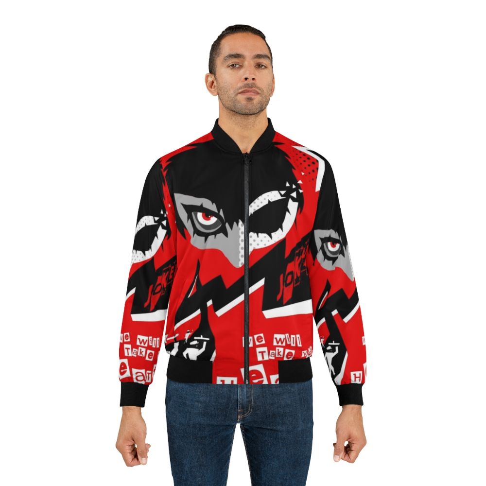 Persona 5 Joker Bomber Jacket with the Take Your Heart slogan - Lifestyle