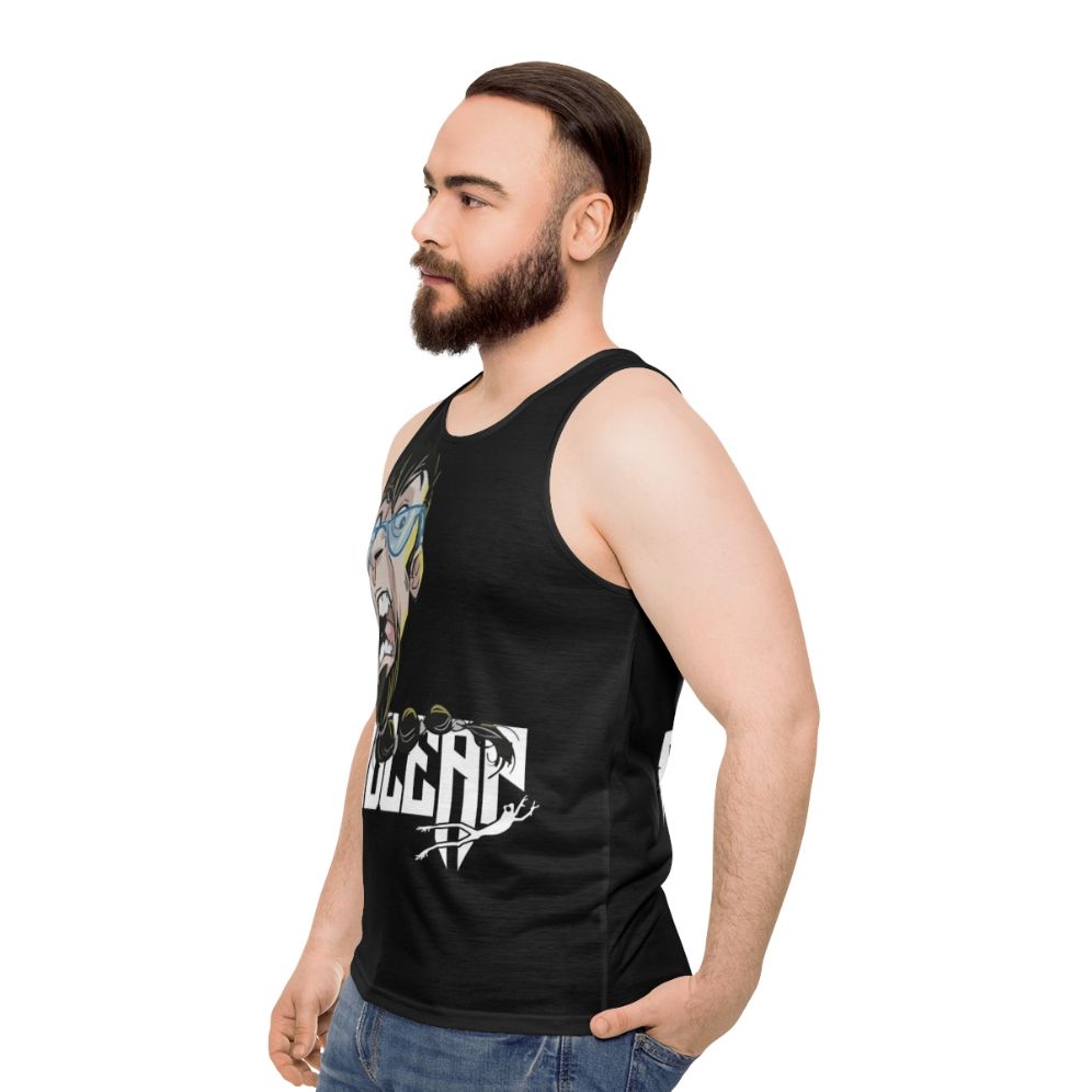 Bearded Leo Unisex Nature Graphic Tank Top - men side