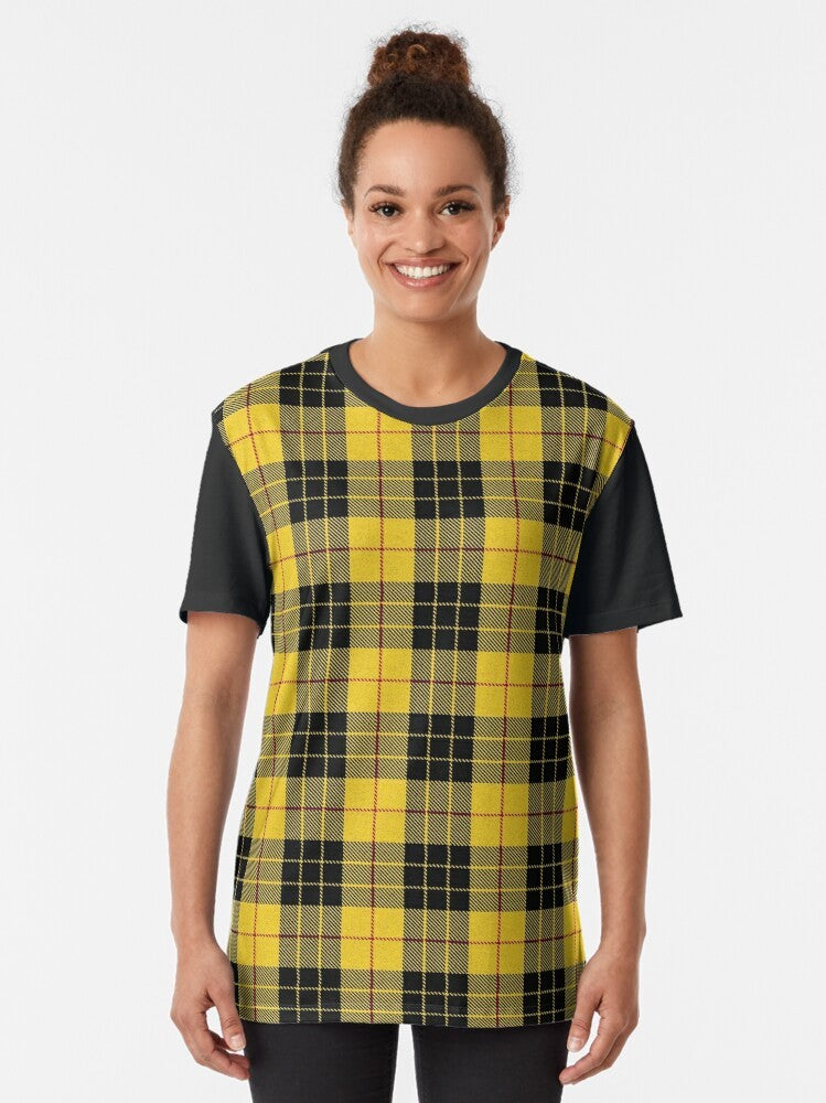 Clan MacLeod Tartan Graphic T-Shirt featuring the distinctive pattern of the MacLeod clan - Women