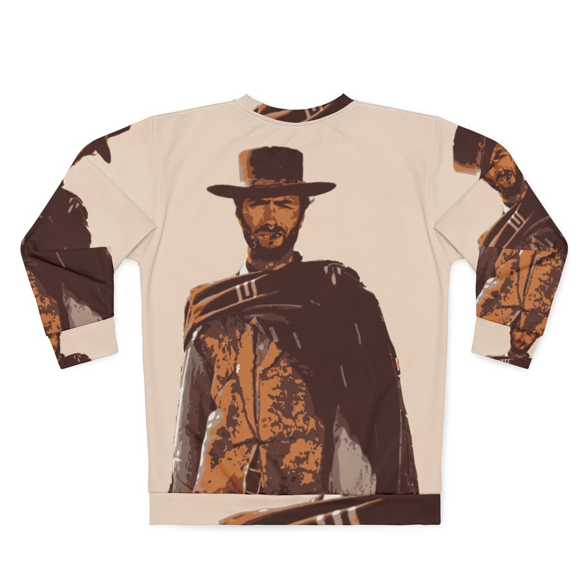 Clint Eastwood Sweatshirt, Iconic Actor Wearing Cowboy Hat - Back