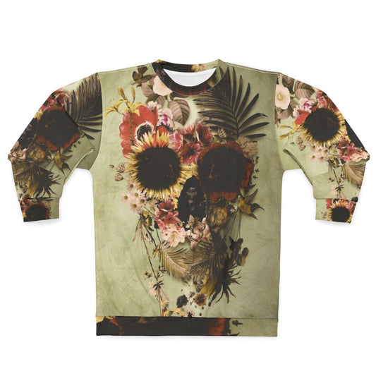 Boho garden skull floral sweatshirt