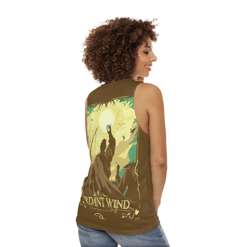 Unisex fire emblem three houses tank top with verdant wind design - women back