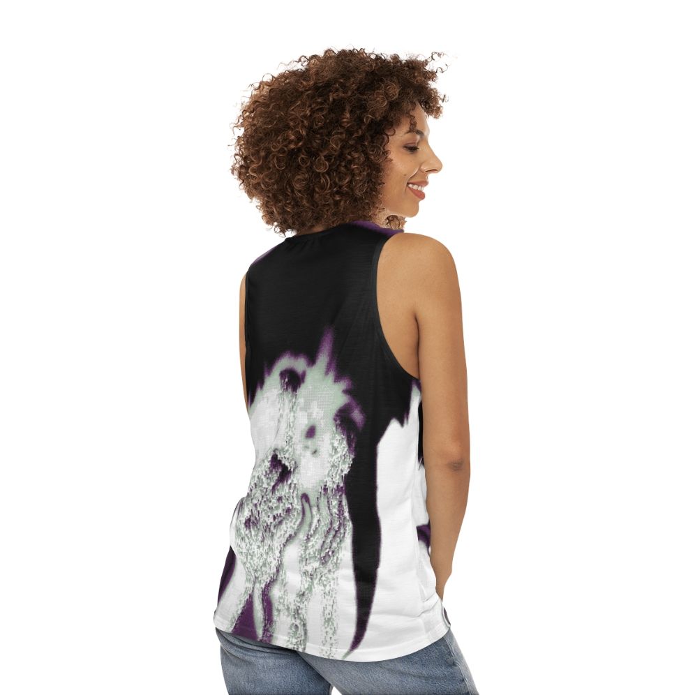 Anime-Inspired Glitch Art Pixel Tank Top - women back