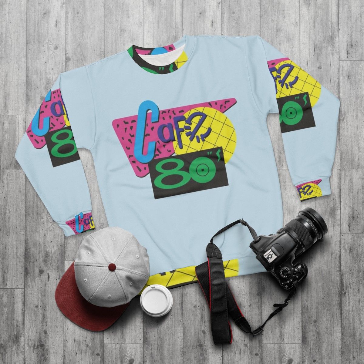 Back to the Cafe 80s Vintage Sweatshirt - flat lay