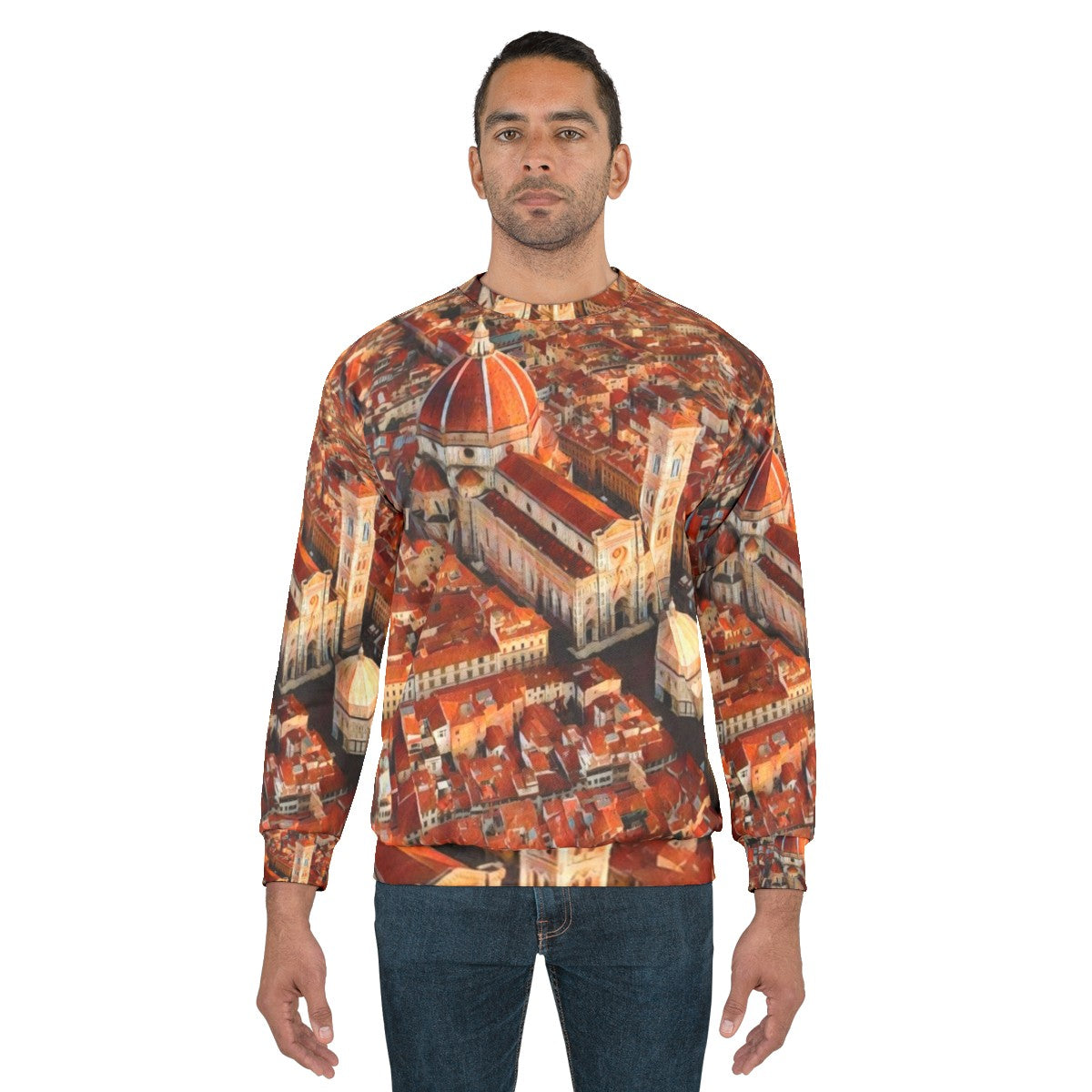 Florence View Sweatshirt featuring the iconic Florence Cathedral and cityscape - men