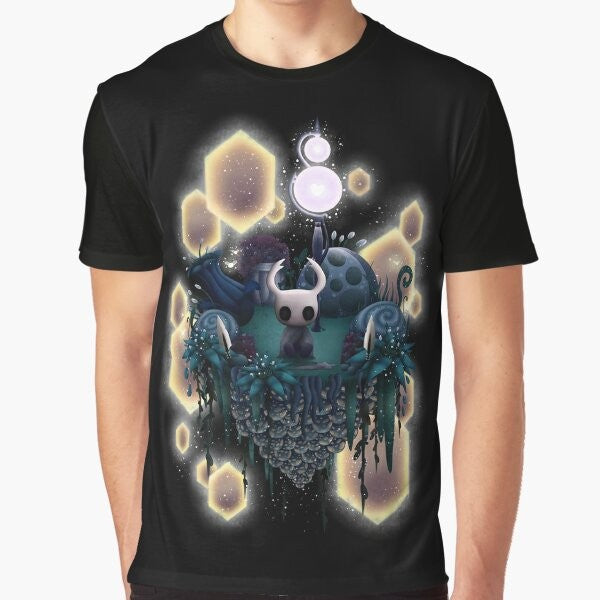 Hollow Knight video game inspired graphic t-shirt design with Metroidvania elements