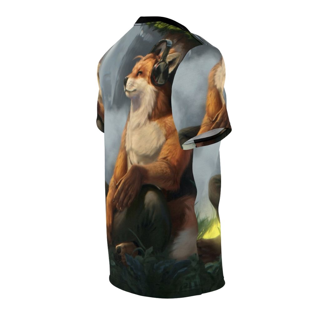 Vibrant anthropomorphic digital art t-shirt featuring a colorful fantasy animal design - men right