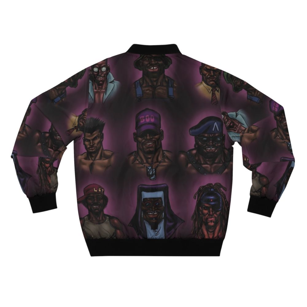 African American comic art design on a bomber jacket - Back