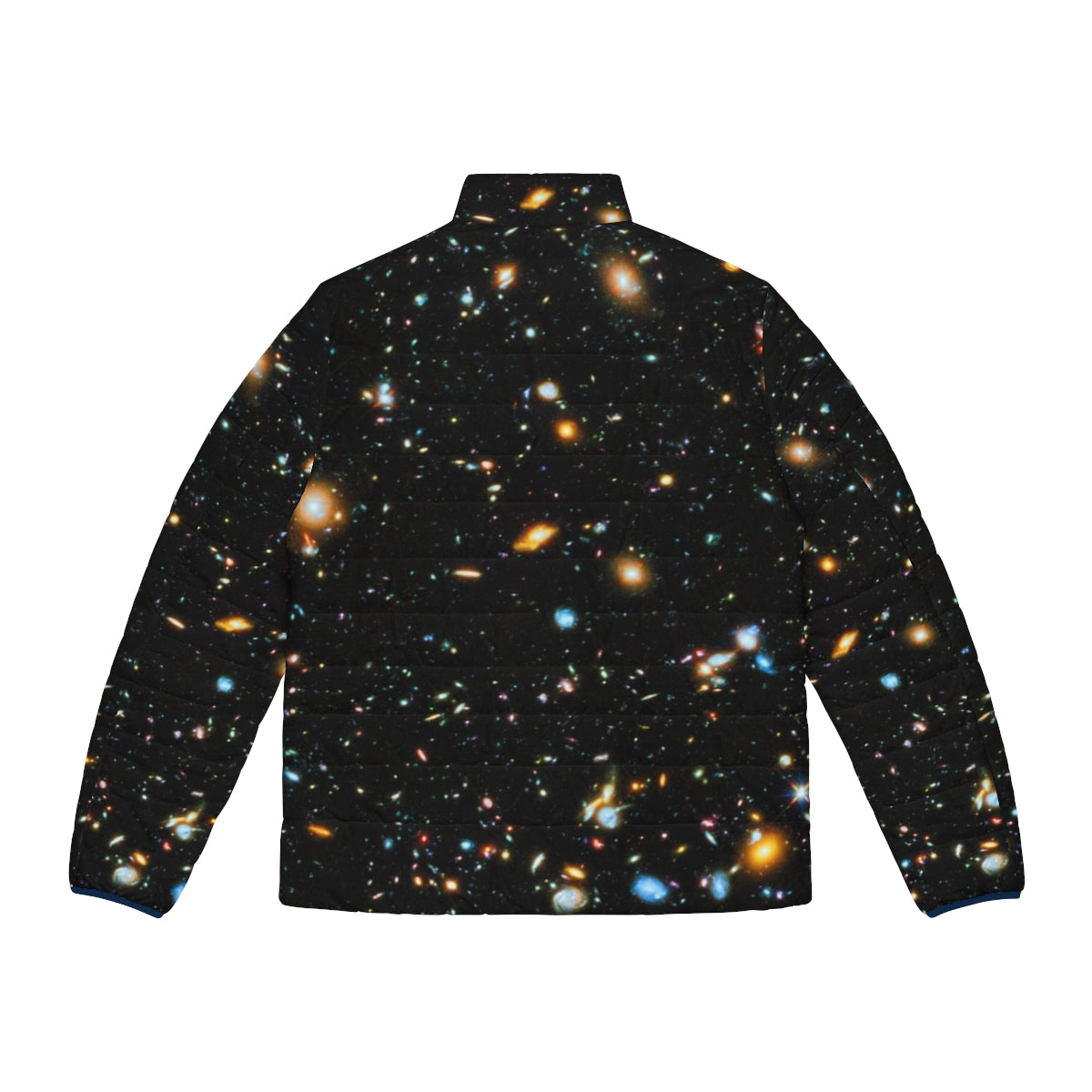 Hubble Extreme Deep Field inspired puffer jacket with star field design - Back