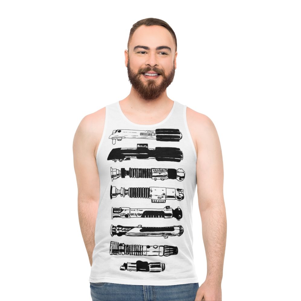 Minimalist Star Wars Lightsaber Jedi Unisex Tank Top - men