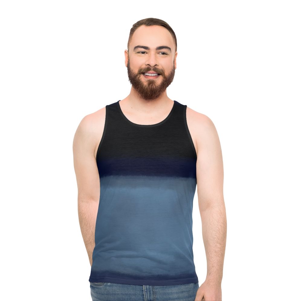 Rothko inspired blue unisex tank top - men