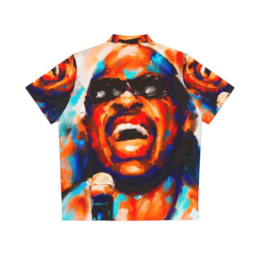 Retro Stevie Wonder Portrait Hawaiian Shirt - Back