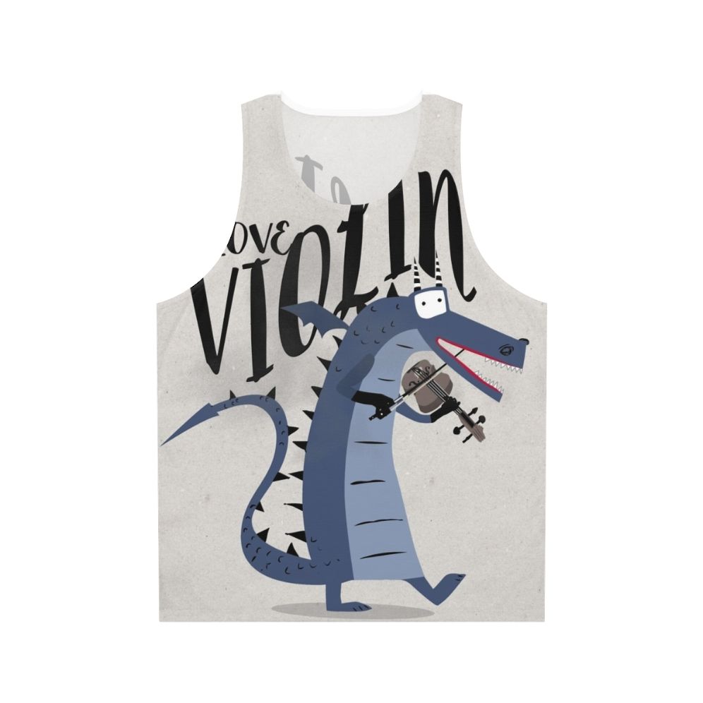 Blue dragon violinist unisex tank top