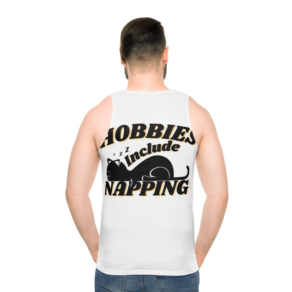 Hobbies Include Napping Funny Graphic Tank Top - men back