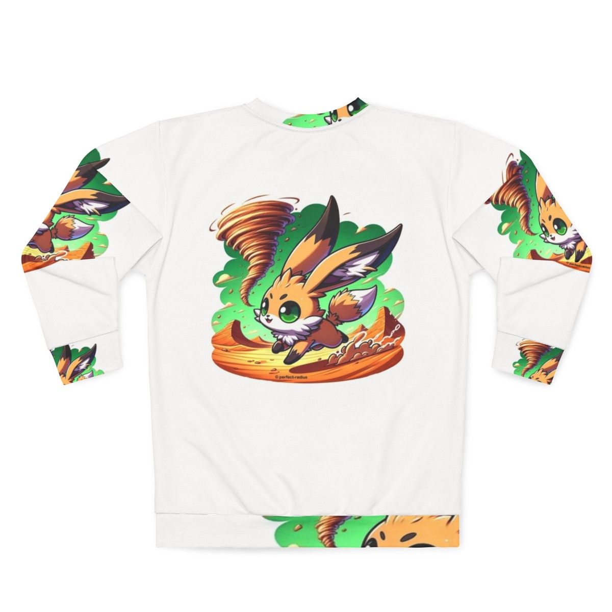 Legendary desert fox and rabbit design on a cozy sweatshirt - Back