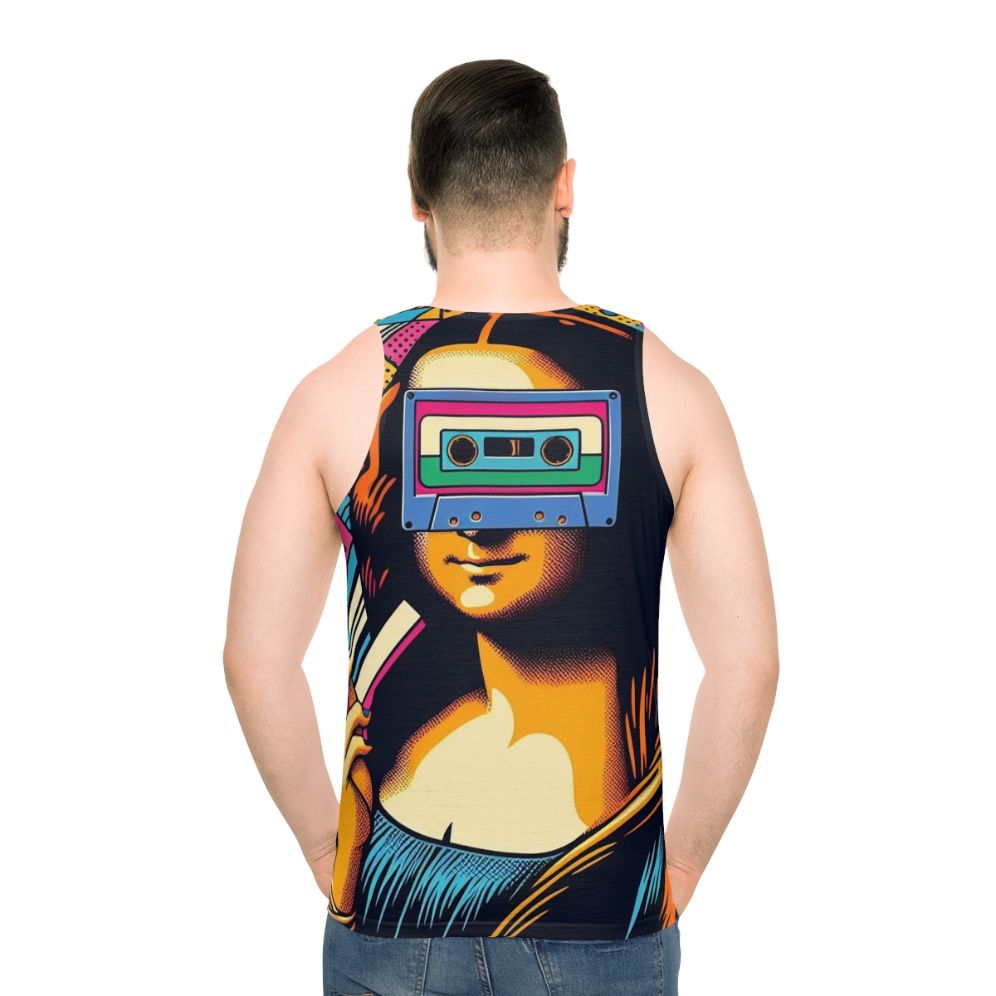 DJ Mona Unisex Tank Top featuring Mona Lisa artwork - men back