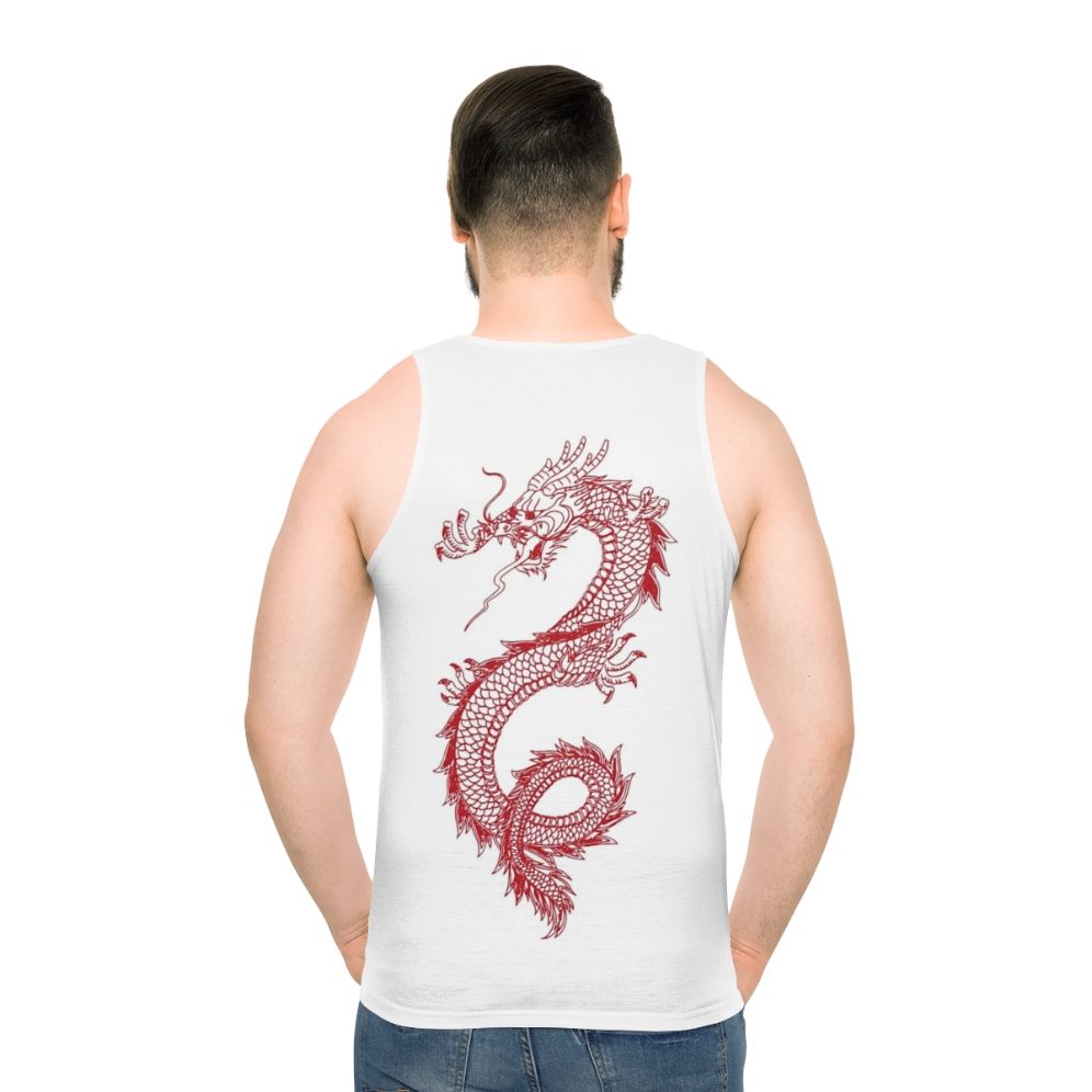 Legendary animals dragon silhouette unisex tank top - men back