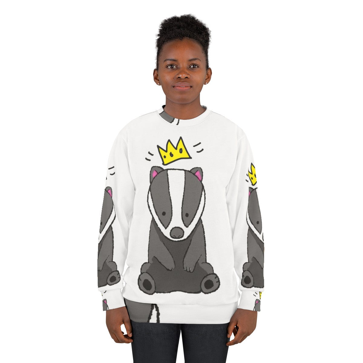 "King of the Badger" Chunt sweatshirt featuring the shapeshifting character from the Hello from the Magic Tavern podcast - women