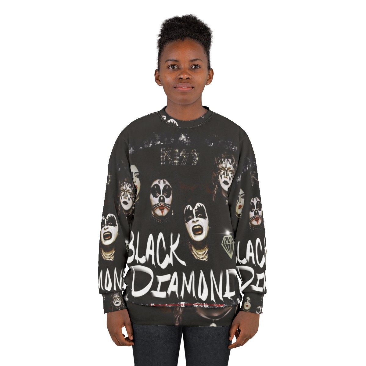 Vintage KISS band fan art printed sweatshirt - women