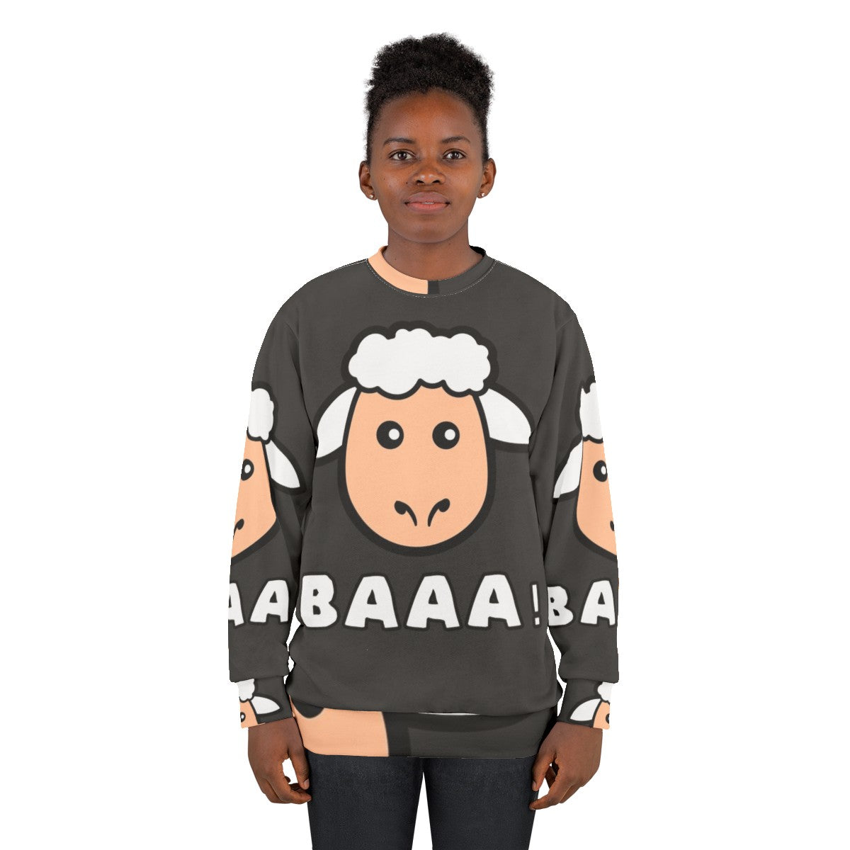 Legendary Sheep Sweatshirt Featuring Colorful Cartoon Farm Animals - women