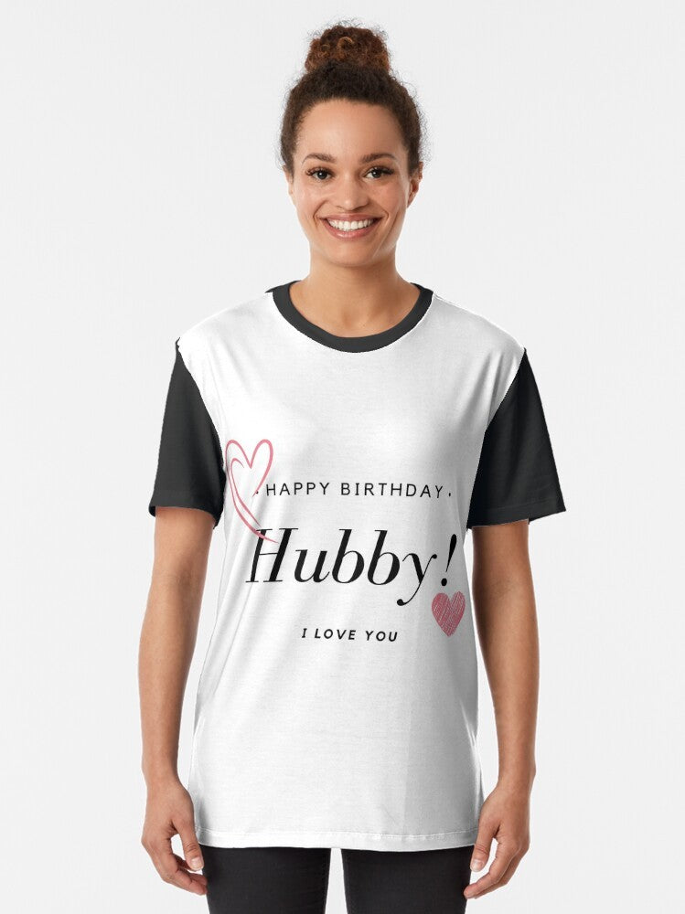 Funny graphic t-shirt with text "Special Birthday Gifts to Hubby" - Women