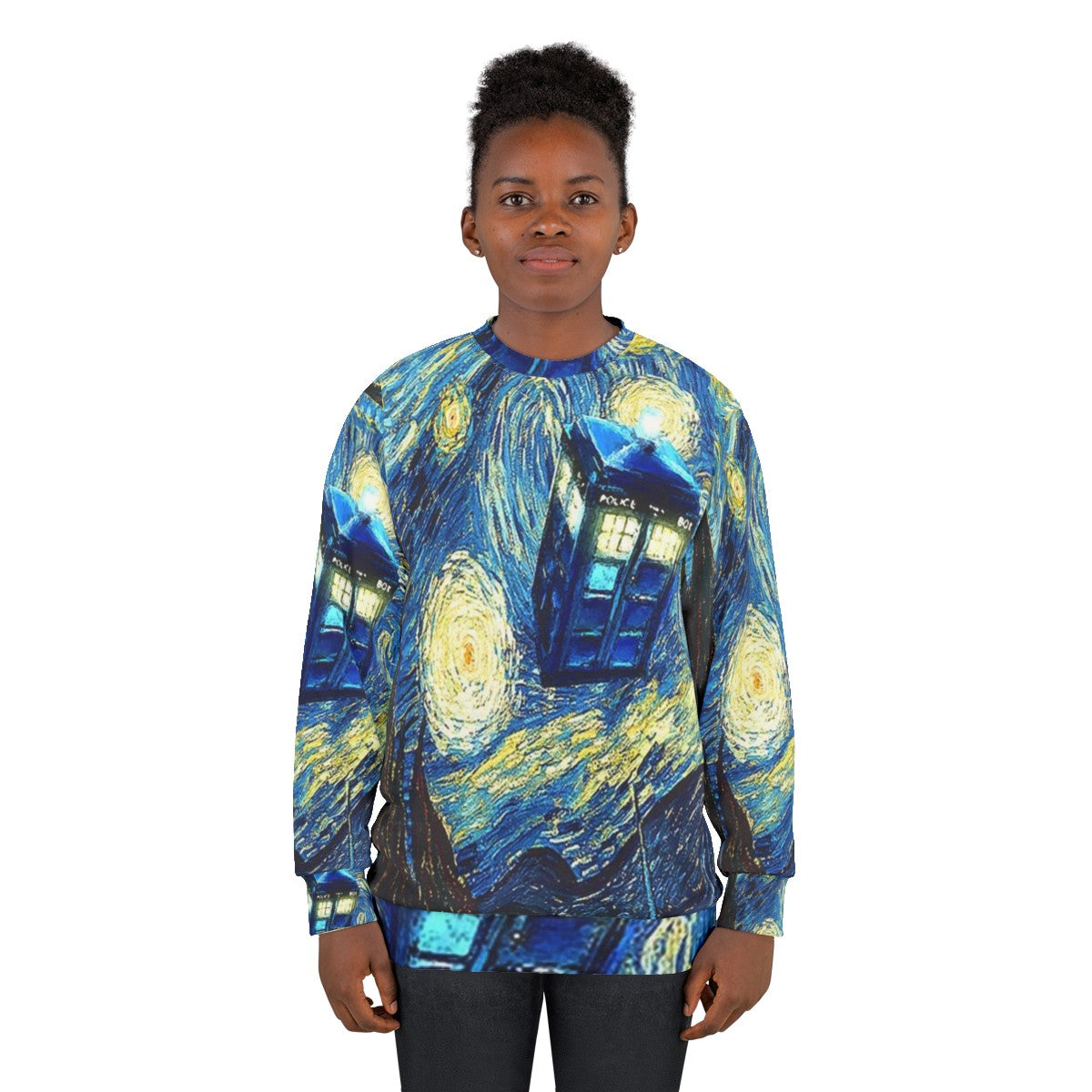 Celestial Van Gogh Sweatshirt with space and night sky design - women