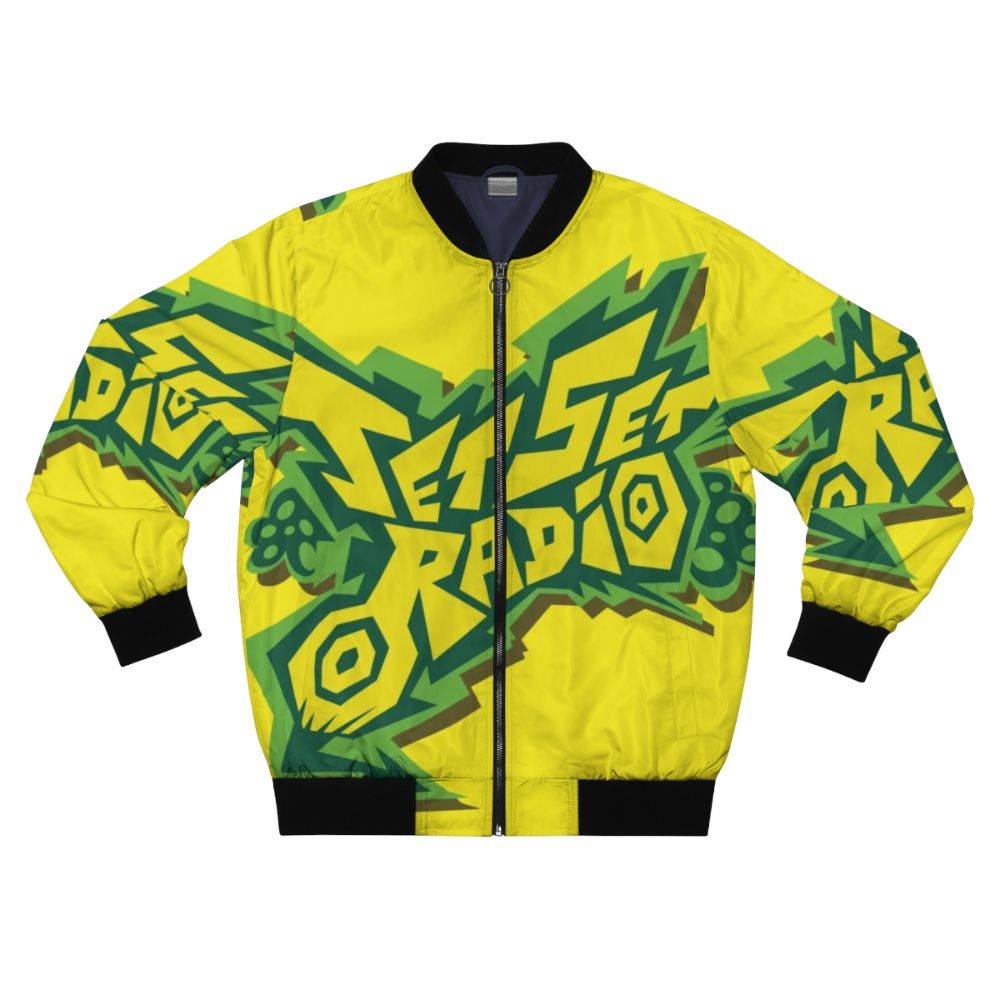 Jet Set Radio inspired bomber jacket with graffiti logo design