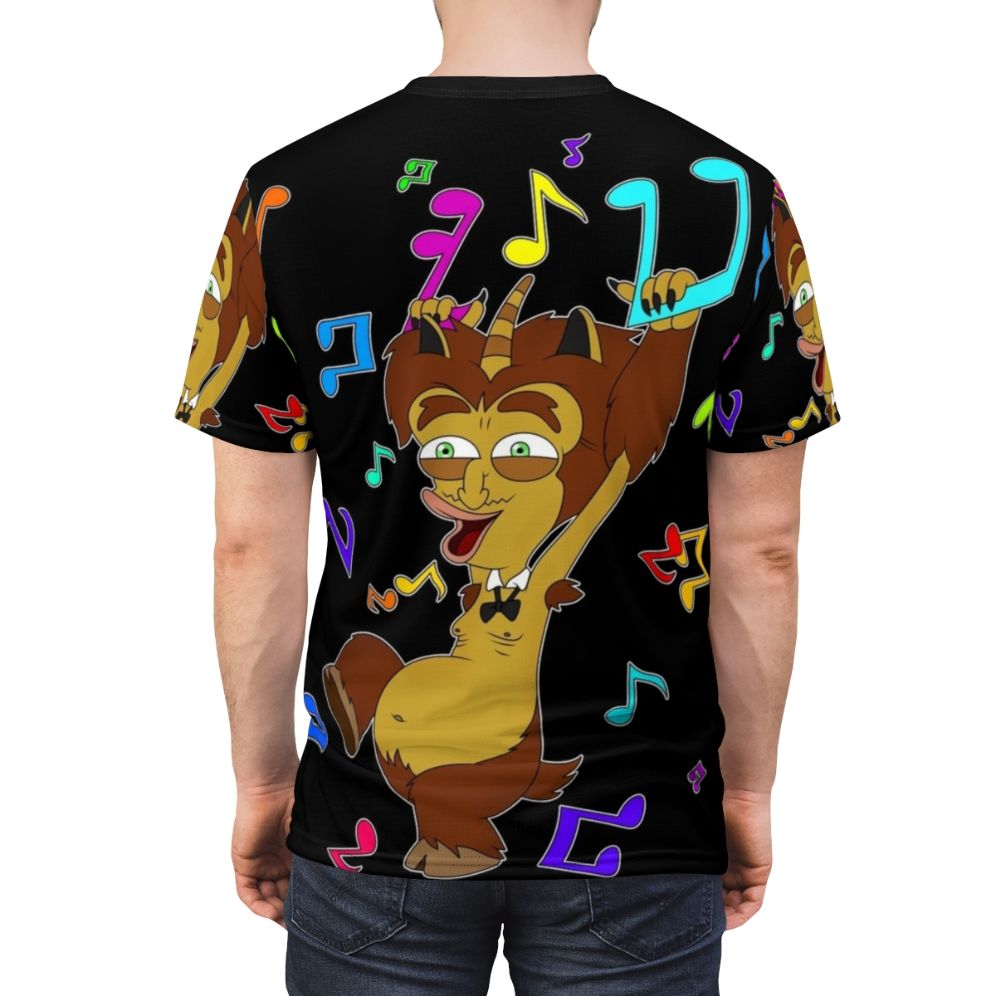 Animated Big Mouth Music T-Shirt featuring Maury the Hormone Monster - men back